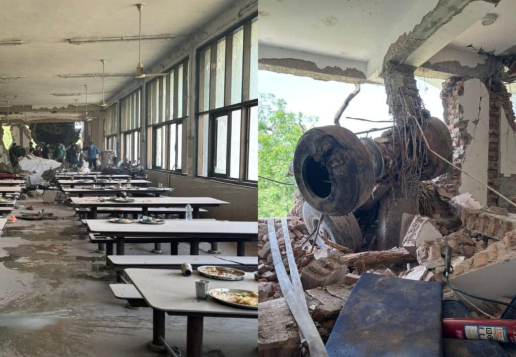 ছড়িয়ে রয়েছে খাবারের থালা, মুহূর্তে মেঘানি নগরে চিকিৎসকদের হস্টেলে ভেঙে পড়ে বিমানটি