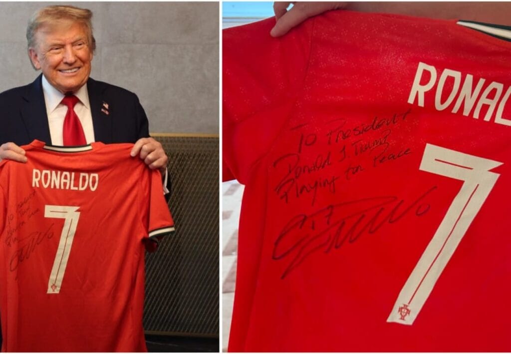 ট্রাম্পকে জার্সি উপহার দিয়ে বিশেষ বার্তা দিলেন ক্রিশ্চিয়ানো রোনাল্ডো