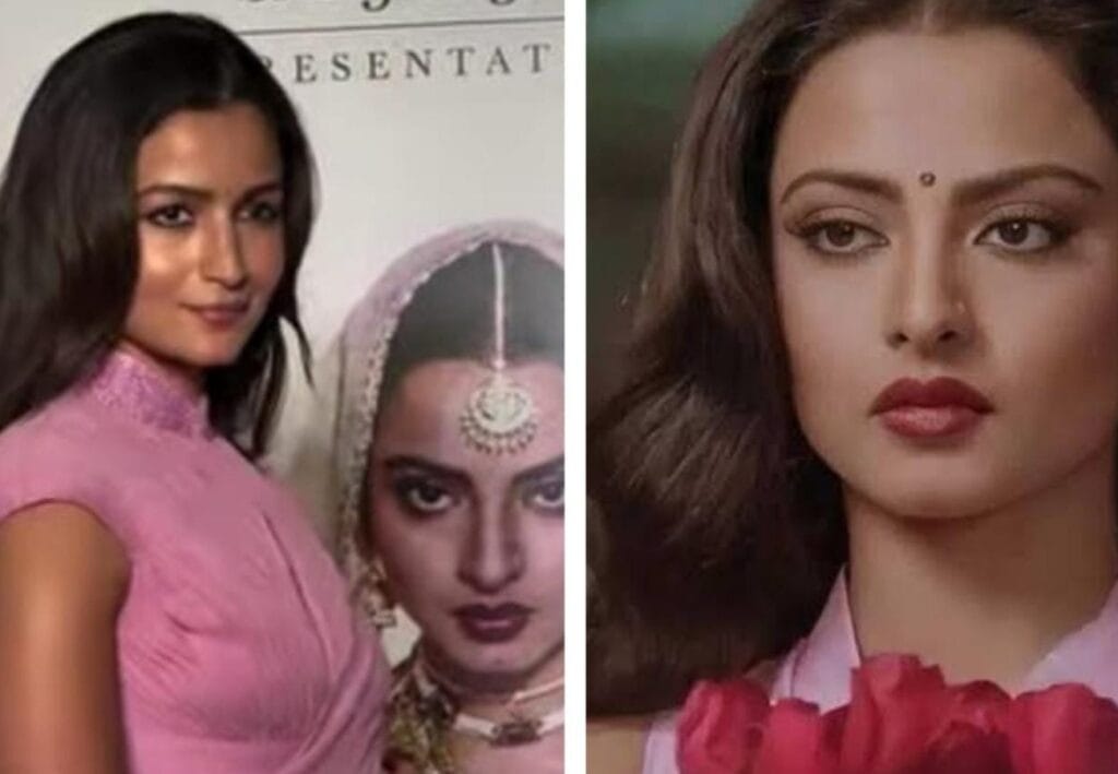 শিফনের শাড়ি, পরিমিত সাজ, ‘উমরাও জান' স্ক্রিনিংয়ে ‘সিলসিলা’র রেখা হতে পারলেন কি আলিয়া?