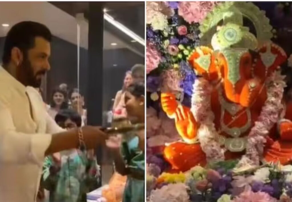 নিজে হাতে বাপ্পার আরতি, ভিনধর্মের হয়েও কেন গণেশ পুজো করেন সলমন?