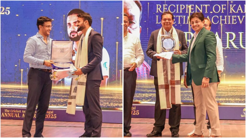 সিএবির পুরস্কার বিতরণী অনুষ্ঠান, আকাশ দীপকে স্মারক তুলে দিলেন সৌরভ