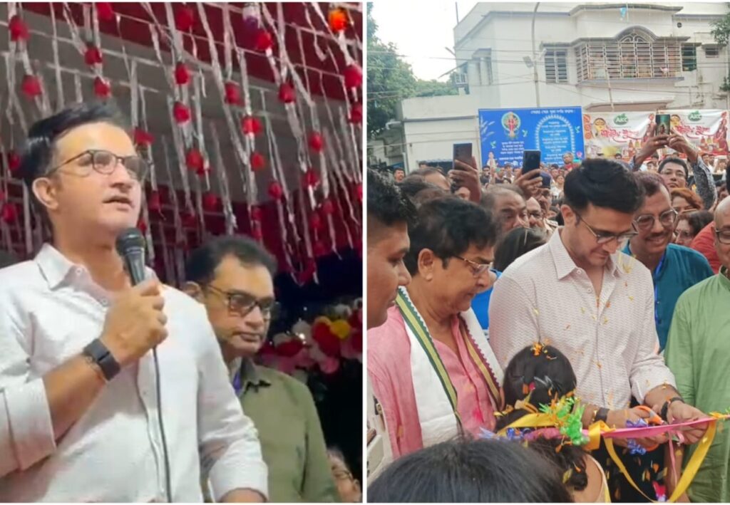 মধ্যমগ্রাম উদয়রাজপুর মধ্যপাড়া সার্বজনীন দুর্গাপুজোর উদ্বোধনে সৌরভ গঙ্গোপাধ্যায়