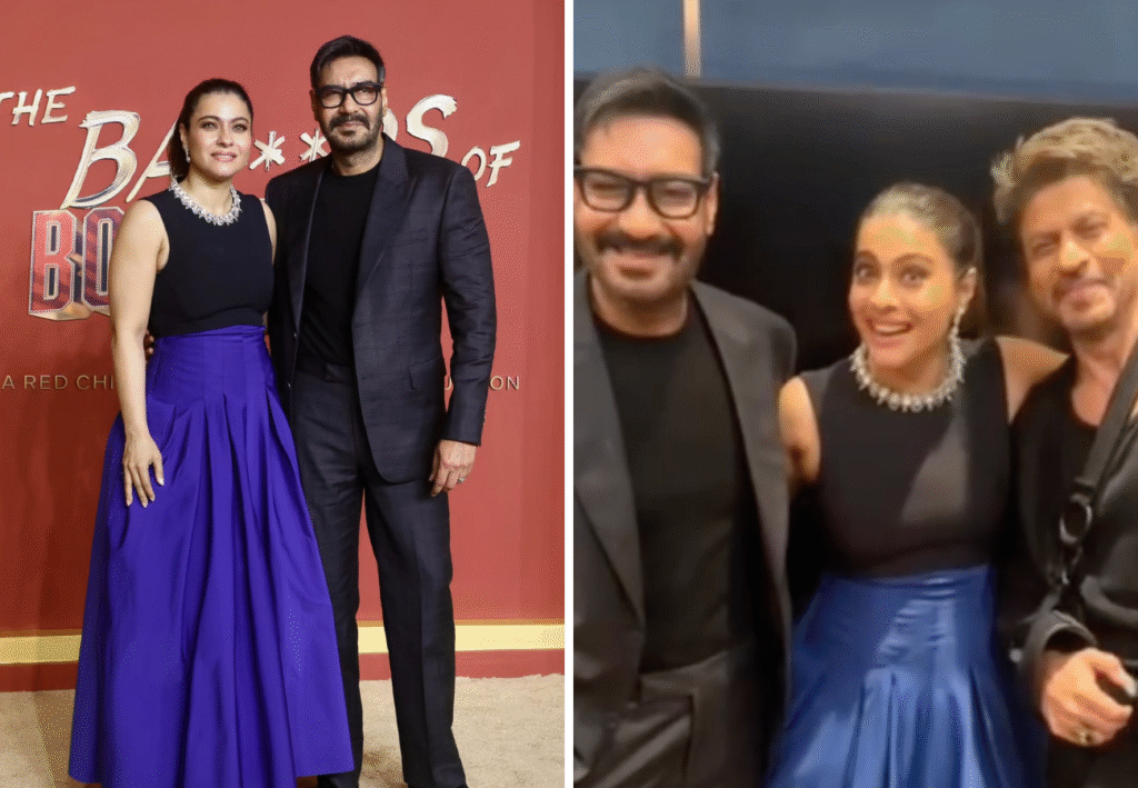 ‘বিপ্‌ বিপ্‌ অব বলিউড’, শাহরুখ-অজয়কে এক ফ্রেমে এনে কাজলের হাসি, ভাইরাল ভিডিও