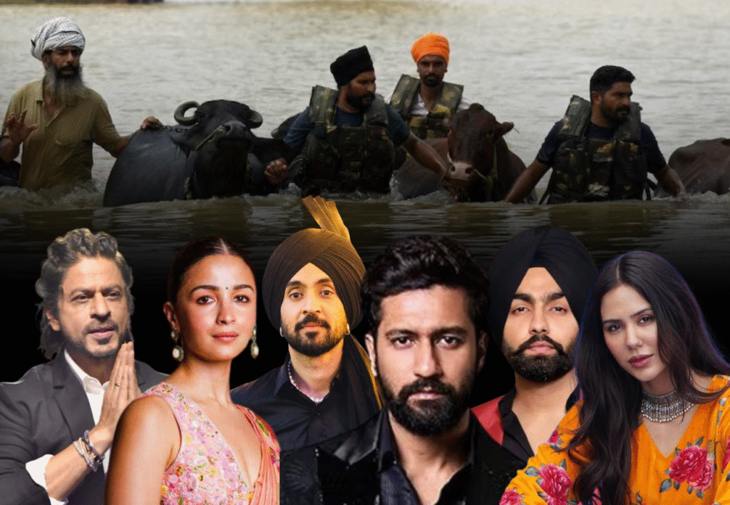 পঞ্জাবের বন্যায় শাহরুখের প্রার্থনা, দিলজিৎ–এমির দত্তক গ্রাম, পাশে বলিউড–পঞ্জাবি তারকারা