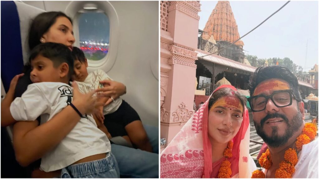 বিমানে ক্লান্ত শরীরে সন্তানদের আগলালেন শুভশ্রী, অসাধারণ মন্তব্য করলেন রাজ