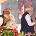 যেন এক সন্তানের প্রণাম ! ব্রিগেডে ৯৮ বছরের মাখনলাল সরকারকে জড়িয়ে ধরলেন মোদী